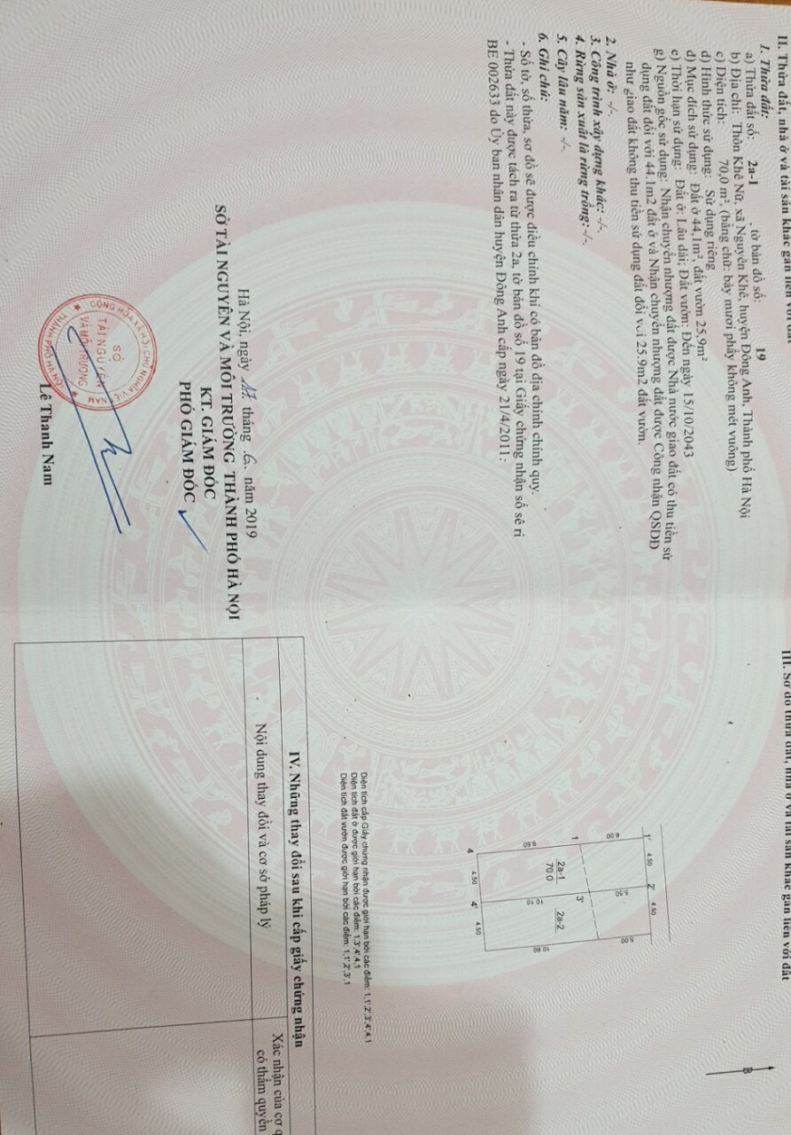 Chào bán lô đất 70m thôn Nguyên Khê Đông Anh giá đầu tư tốt