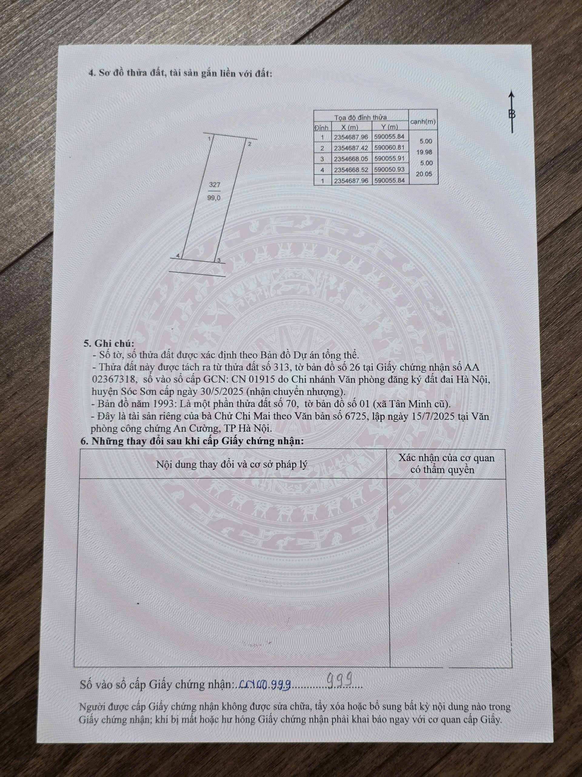 Bán lô đất 97m full thổ cư đường ô tô 4m tại xã SÓC SƠN mới cực đẹp